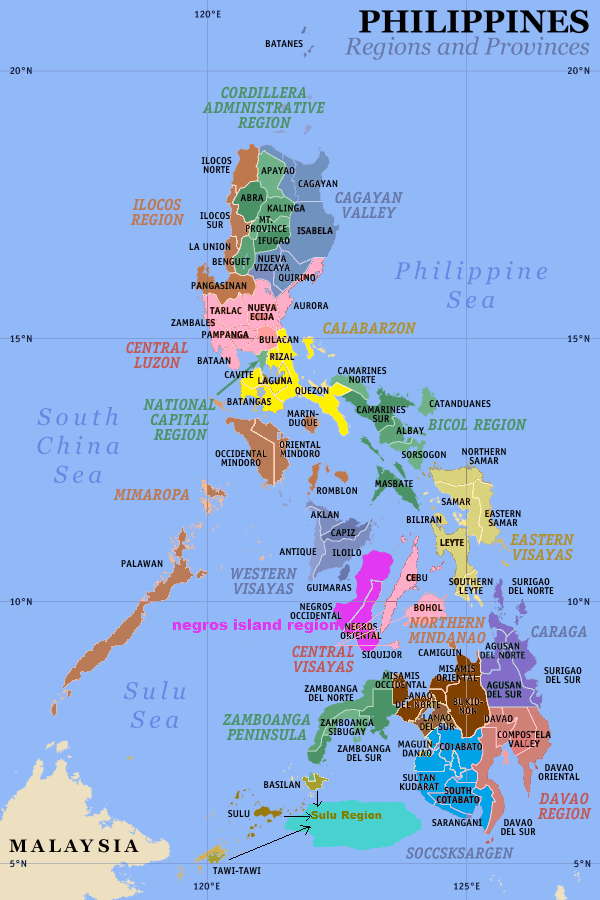 Philippine Map Regions And Provinces