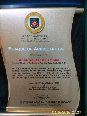 Plaque of Appreciation from Lt. General Eduardo M. Año AFP - Commanding General Philippine Army.jpg