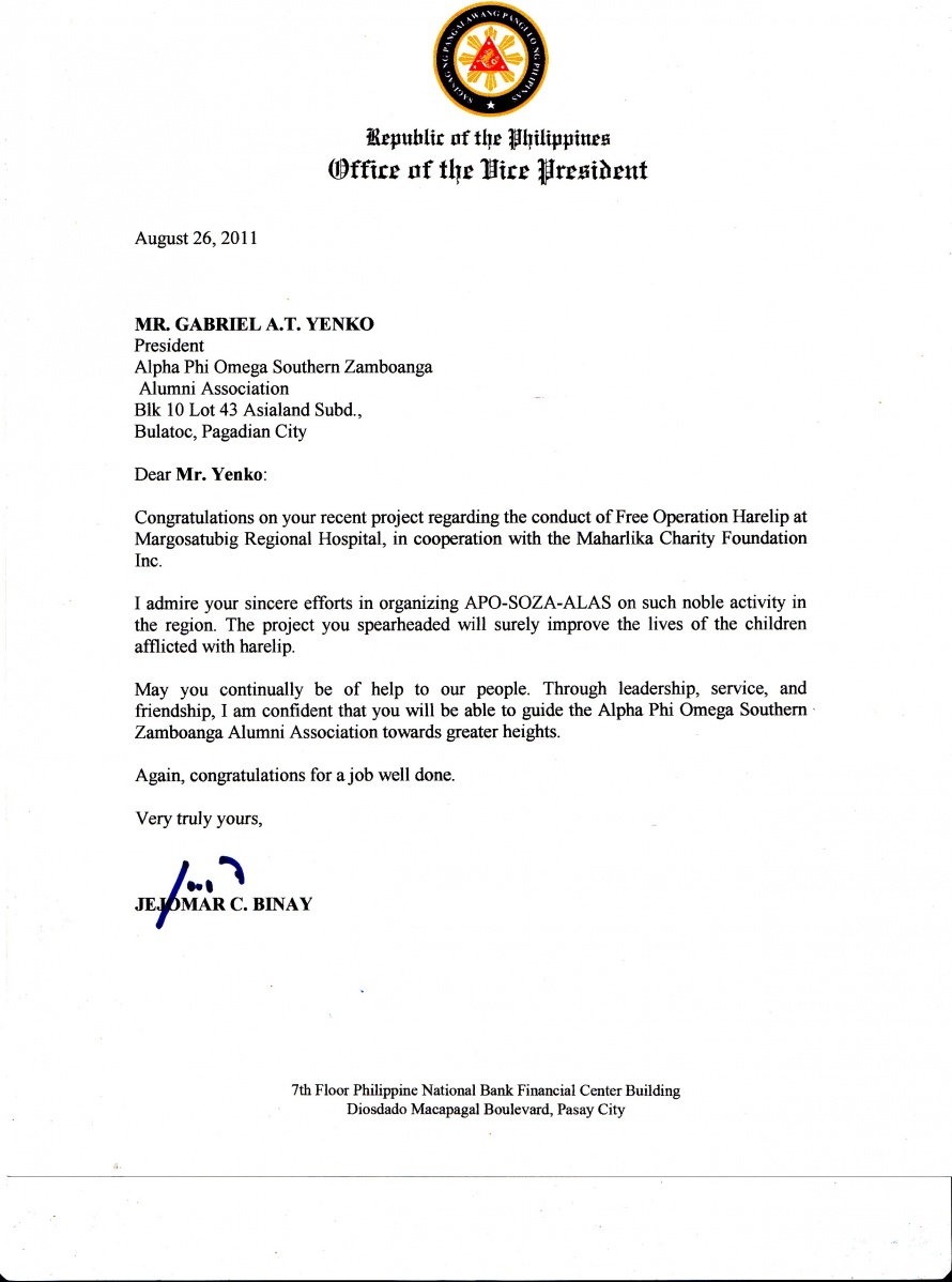 File:VP Binay Commendation Letter.jpg - Philippines